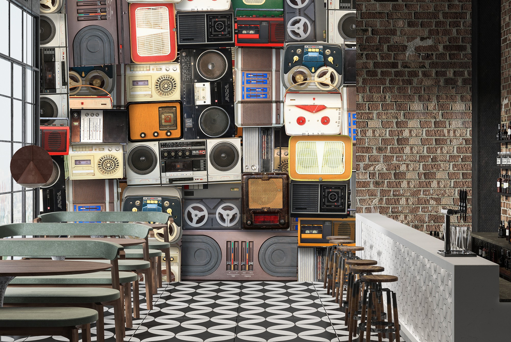 Musique rétro Papier Peint Photo Cassettes Vintage Papier ...