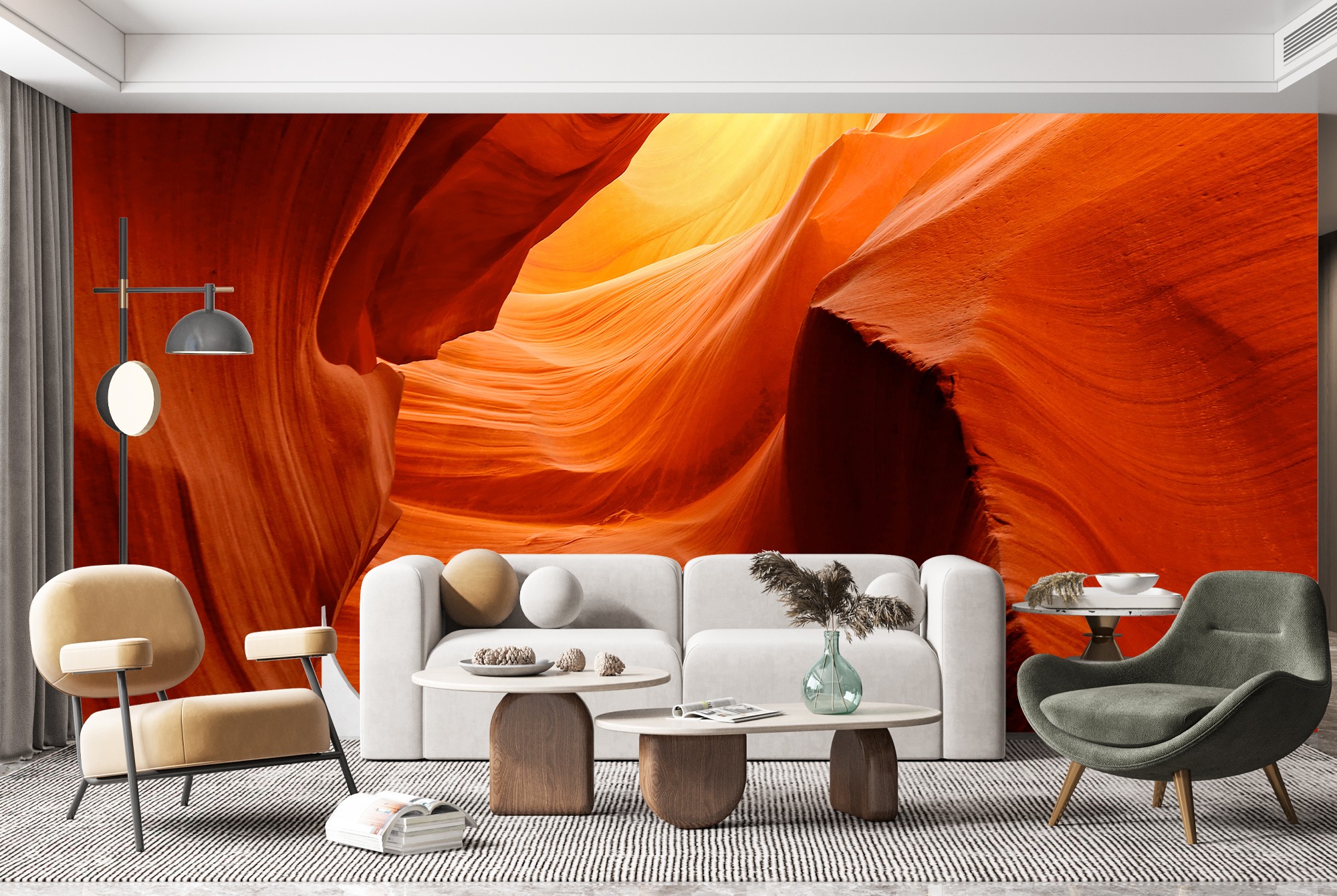 Orange Papier Peint Photo Mountain 3D Papier peint Chambre ...