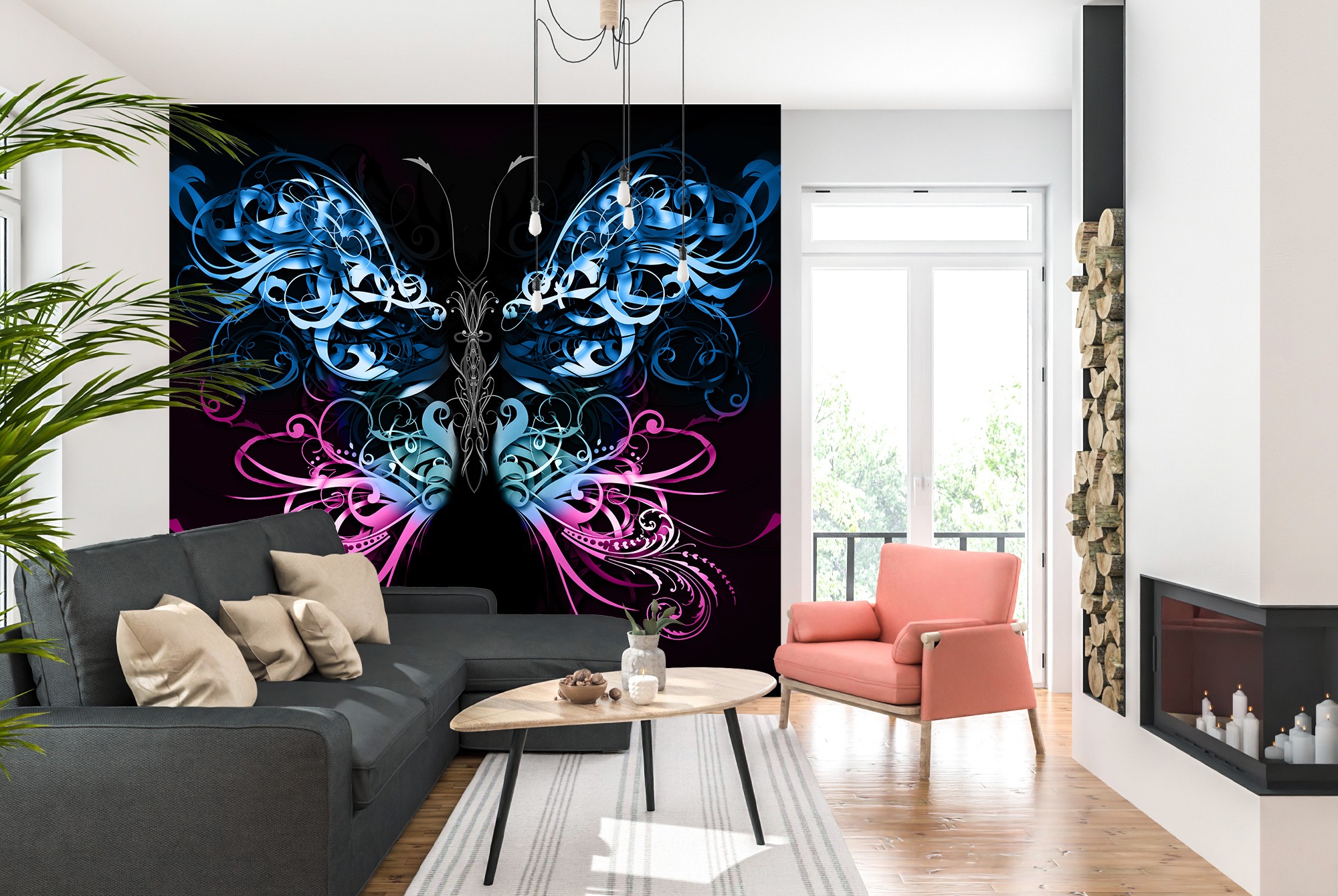 Butterfly Art Wallpaper Wall Mural