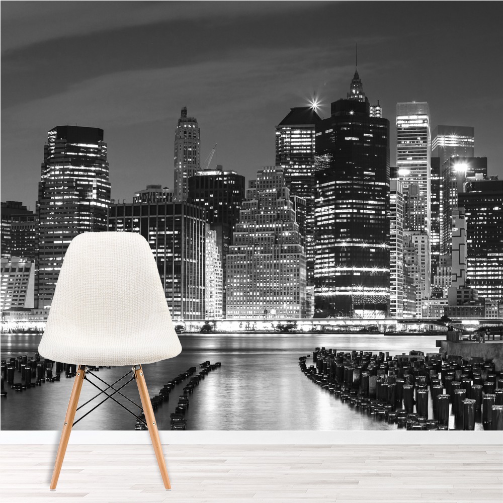 New York City Black White Wallpaper Wall Mural