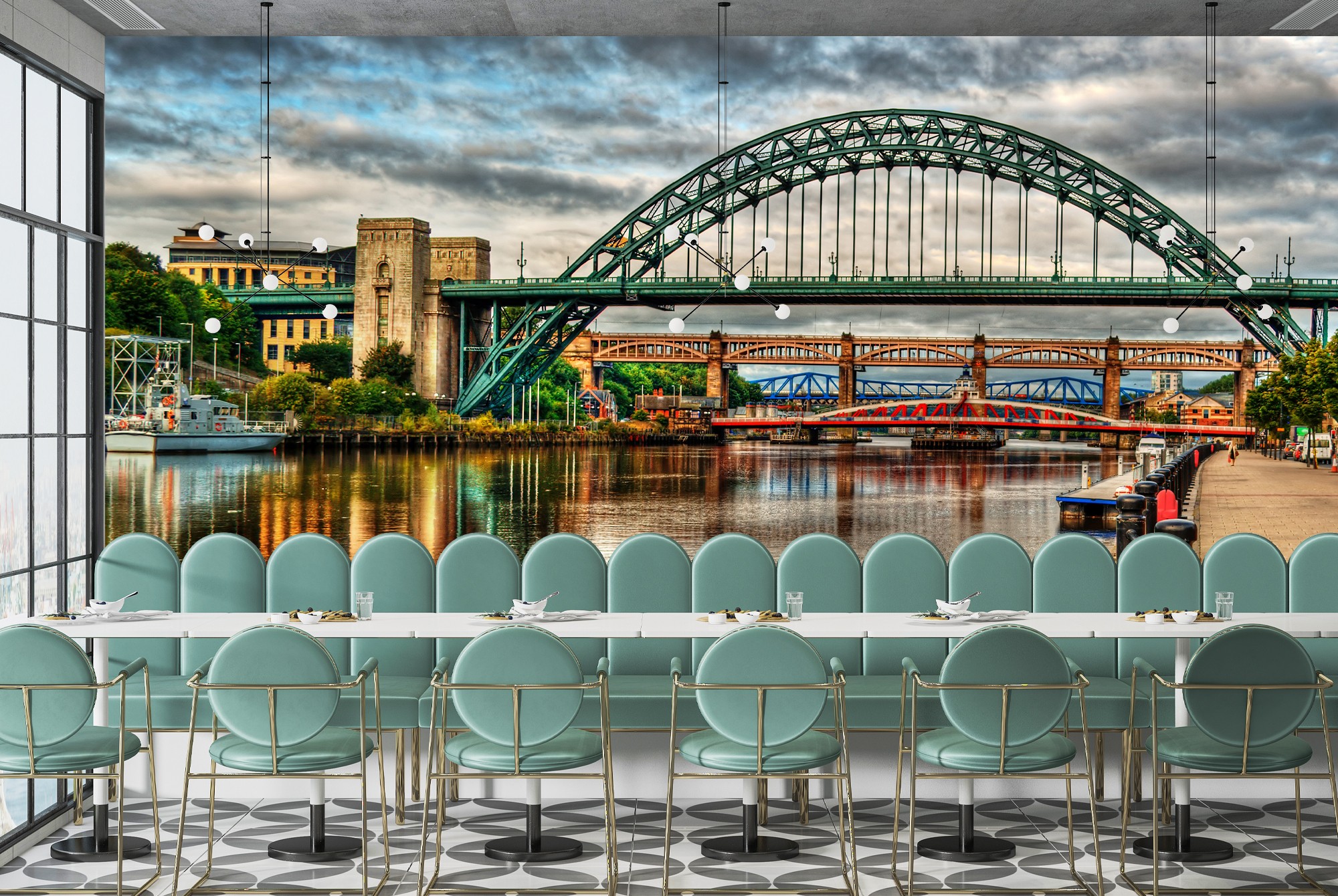 Newcastle City UK Tyne Bridge Wallpaper Wall Mural