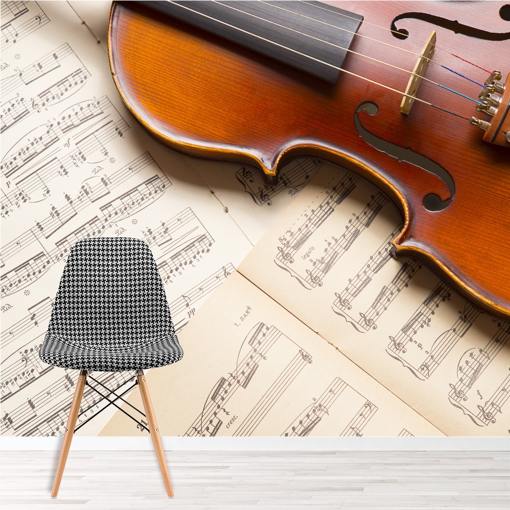 Sheet Music & Violin Wallpaper Wall Mural