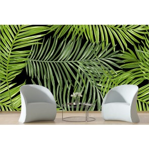 Tropical Green Leaves Wallpaper Wall Mural