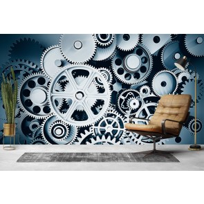 Gears Technology Metal Wallpaper Wall Mural