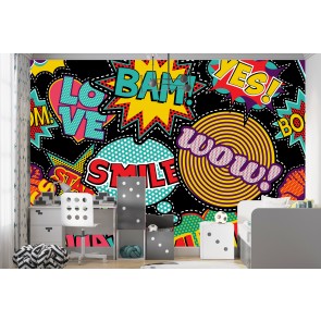 Retro Comic Strip Bam Boom! Wallpaper Wall Mural