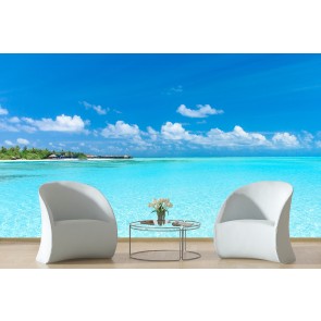 Tropical Paradise Blue Ocean Wallpaper Wall Mural