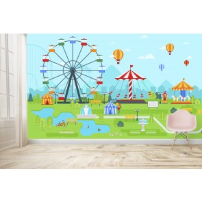 Theme Park Fun Fair Wallpaper Wall Mural