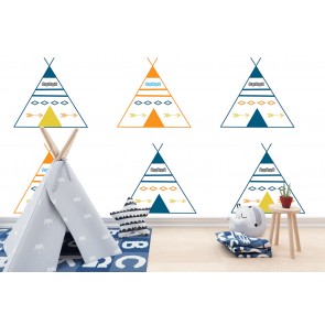 Multicolour Teepee Pattern Wall Mural by Jan Weiss