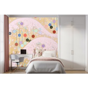 Cherry Mountain Wall Mural by Zigen Tanabe