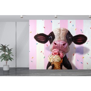 Mooo-Licious Papier peint par Lucia Heffernan