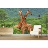 Girafe Papier Peint Photo Safari Animals Green Trees Papier peint Chambre des enfants Décor photo