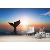 Blue Ocean Sunset Papier Peint Photo Animal de baleine Papier peint Chambre Photo Décor à la maison