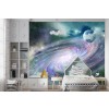Purple Galaxy Spiral Papier Peint Photo Nebulle spatiale Papier peint Chambre Photo Décor à la maison