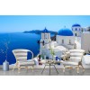 Bâtiment blanc Papier Peint Photo Océan bleu Papier peint Santorin, Grèce Photo Décor à la maison