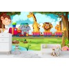 Train rose Papier Peint Photo Animaux de la jungle Papier peint Kids Nursery Playroom Décor photo