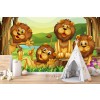 Cute Lion Papier Peint Photo Animaux de la jungle Papier peint Nursery Chambre à coucher pour enfants Décor photo