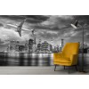 New York City Black White Panoramic Wallpaper Wall Mural