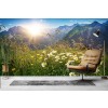 Mountain Landscape Spring Flowers Wallpaper Wall Mural