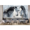 Beautiful Grey Stallions Winter Horse Wallpaper Wall Mural