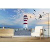 Ocean Lighthouse Blue Seascape Wallpaper Wall Mural