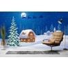 Winter Village Christmas Scene Wallpaper Wall Mural