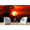 Red Sunset Safari Wallpaper Wall Mural