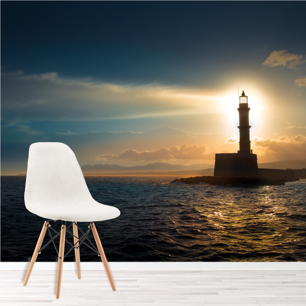 Ocean Lighthouse Wallpaper Wall Mural