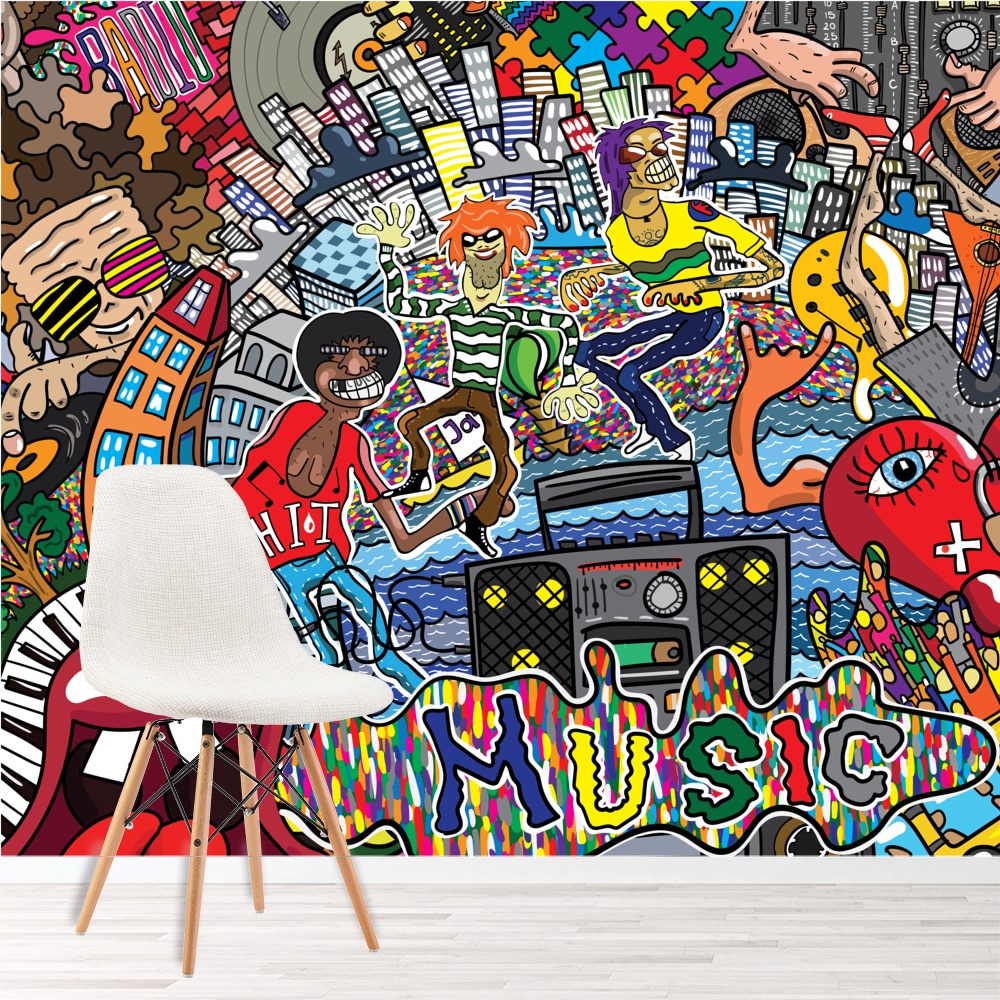 Music Graffiti Art Wallpaper Wall Mural