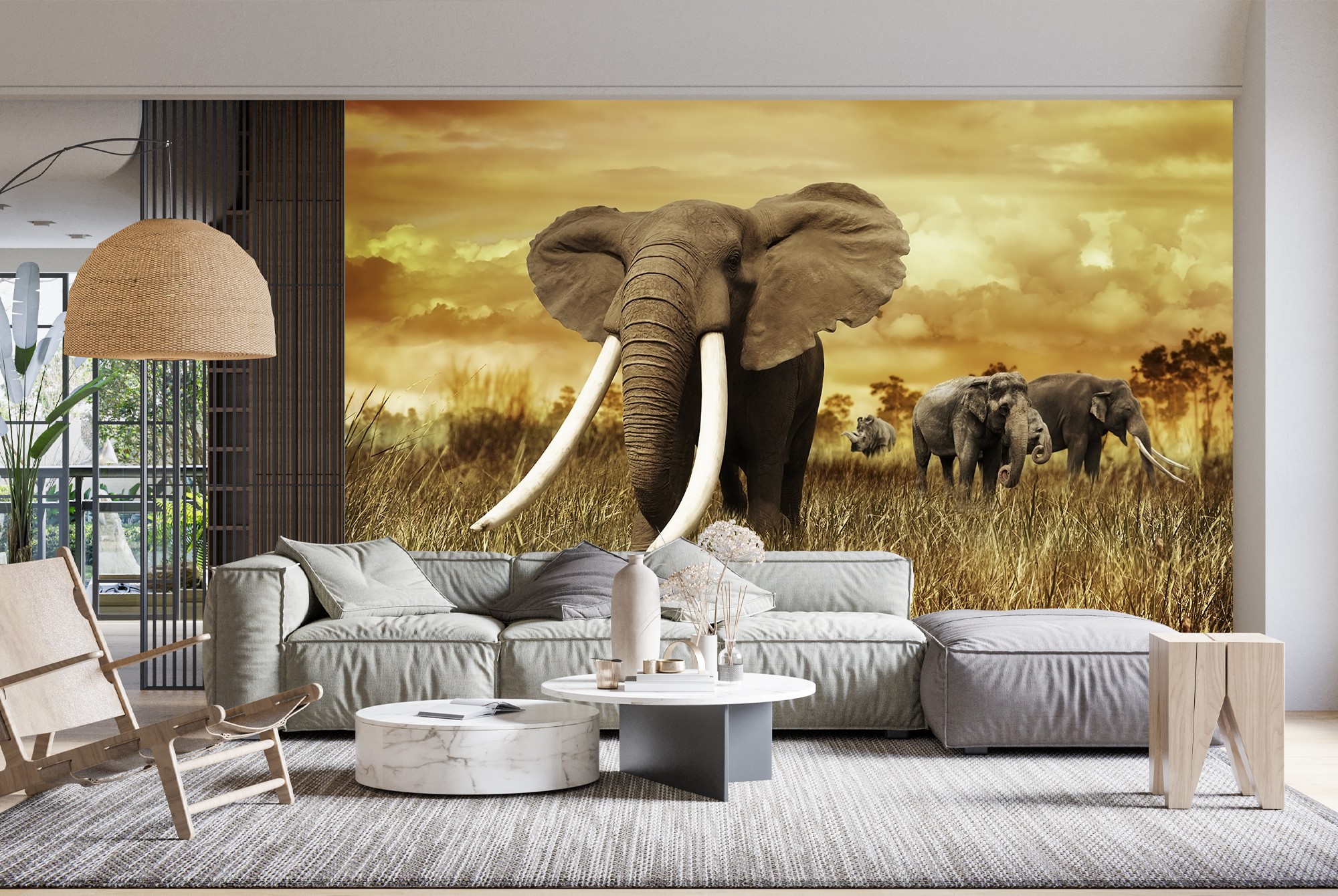 Elefante africano Fotomurales Animales de Safari Papel Pintado