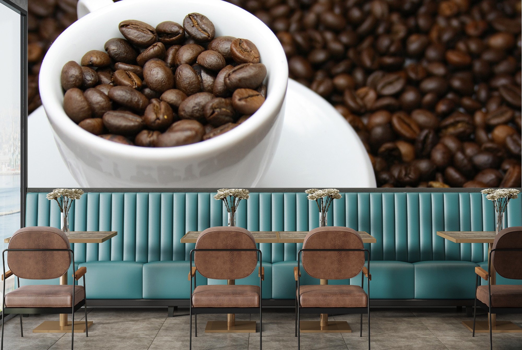 Coffee Beans Cafe Kitchen Wallpaper Wall Mural