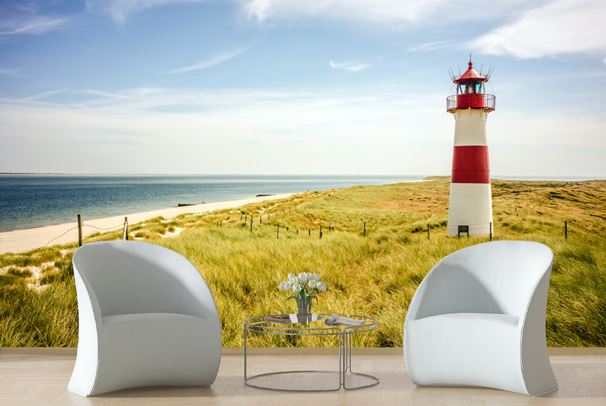 List Lighthouse Beach Ocean Wallpaper Wall Mural