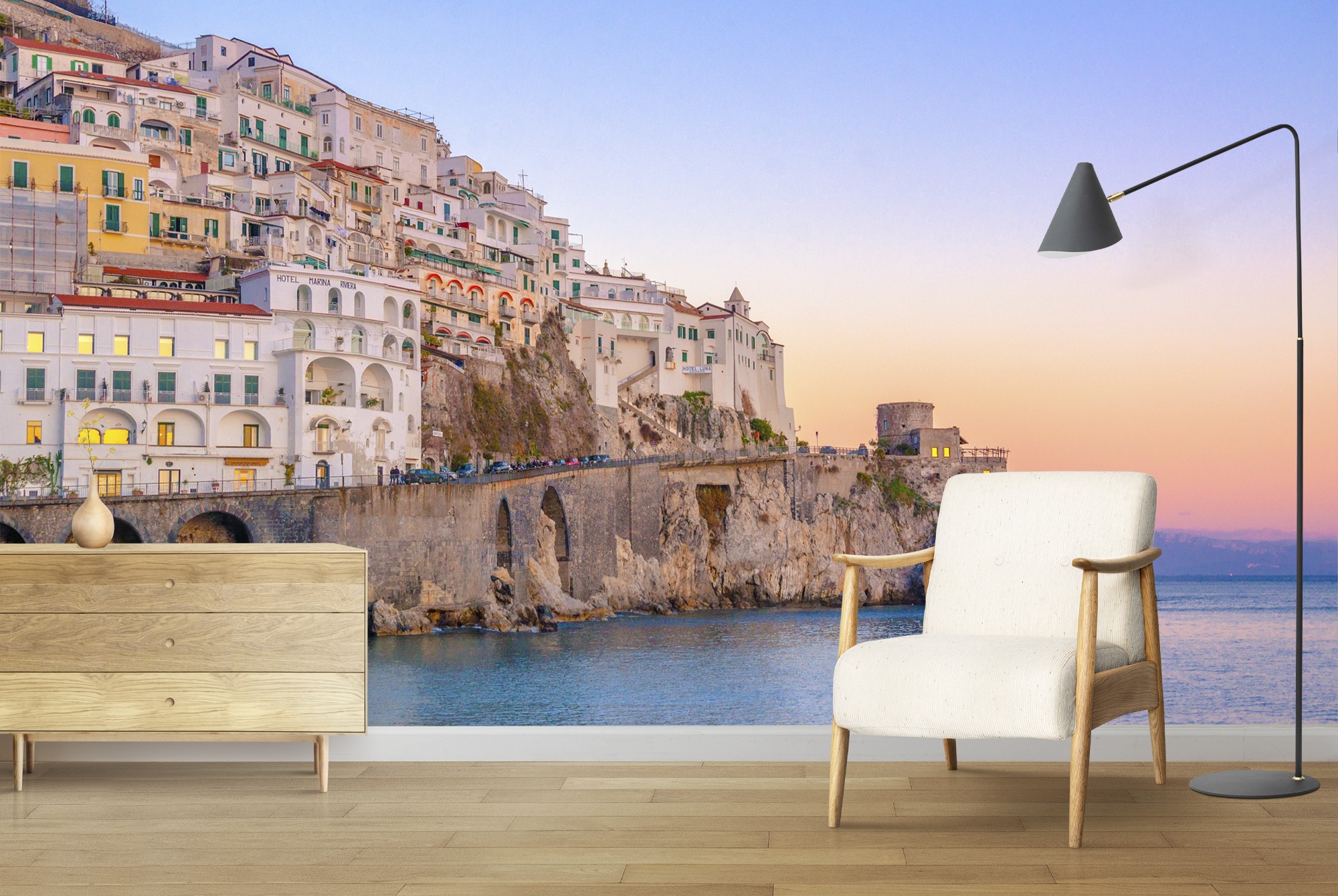 Amalfi Sunset Italy Wallpaper Wall Mural