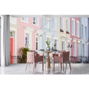 Colourful English Street London City Wallpaper Wall Mural