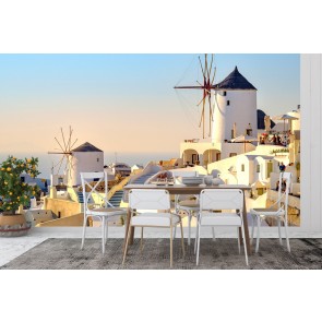 Santorini Sunset Greece Wallpaper Wall Mural