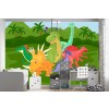 Grupo de dinosaurios divertidos Fotomurales jurásico Papel Pintado Dormitorio de los niños Foto Decoración para el hogar