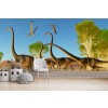 Brontosaurio Fotomurales Dinosaurio Papel Pintado Dormitorio de los niños Foto Decoración para el hogar