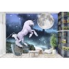Unicornio Fotomurales Fantasía de Luna Llena Papel Pintado Dormitorio de las niñas Foto Decoración para el hogar