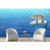 Oso polar blanco Fotomurales Océano azul Papel Pintado Dormitorio de los niños Foto Decoración para el hogar