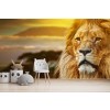 León Fotomurales Paisaje de animales africanos Papel Pintado Dormitorio de los niños Foto Decoración para el hogar