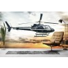 Helicóptero Fotomurales Puesta de sol Papel Pintado Oficina de dormitorio para niños Foto Decoración para el hogar