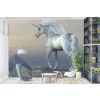 Unicornio blanco hermoso Fotomurales Cuento de hadas Papel Pintado Dormitorio de las niñas Decoración de fotos