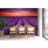 Puesta del sol púrpura Fotomurales Flor de lavanda Papel Pintado Sala Foto Decoración para el hogar