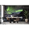 Auroras boreales Fotomurales Cielo verde Papel Pintado Cuarto Foto Decoración para el hogar
