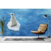 Oso polar y mar azul Fotomurales Animal divertido Papel Pintado Dormitorio de los niños Decoración de fotos