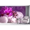 Flor púrpura de la orquídea Fotomurales Floral Papel Pintado Dormitorio de las niñas Foto Decoración para el hogar