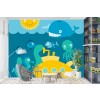 Bajo el mar Fotomurales Submarino amarillo Papel Pintado Baño Niños Decoración de fotos