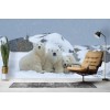 Oso polar Fotomurales Animal blanco del invierno Papel Pintado Cuarto de los niños Foto Decoración para el hogar