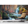 Cascada del río Fotomurales Bosque de otoño Papel Pintado Sala de estar Decoración de fotos
