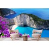 Greek Island Blue Ocean Wallpaper Wall Mural