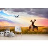 Giraffe Savannah Sunset Wallpaper Wall Mural